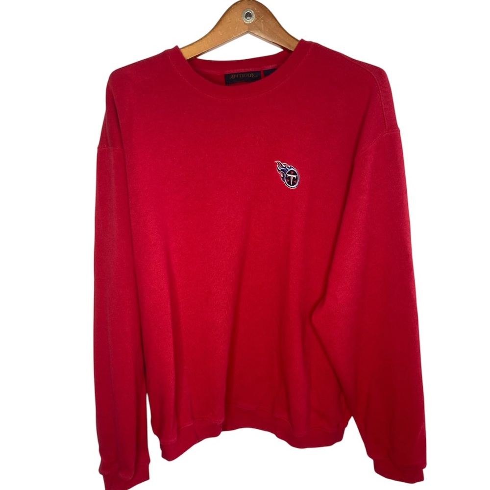 Antigua Apparel Men Size Large Tennessee Titans Logo Victory Pull Over Red.